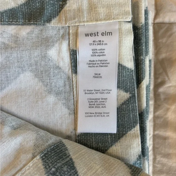 West Elm Cotton Scribble Curtains 48”x96” - Picture 2 of 3